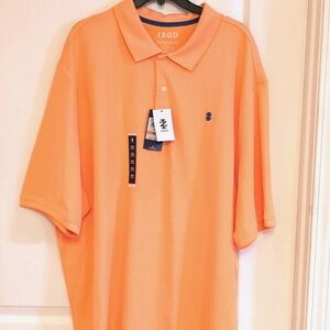 NEW. Izod Advantage Performance Tangerine Polo Shirt. Size 3XLT.  UPF-15